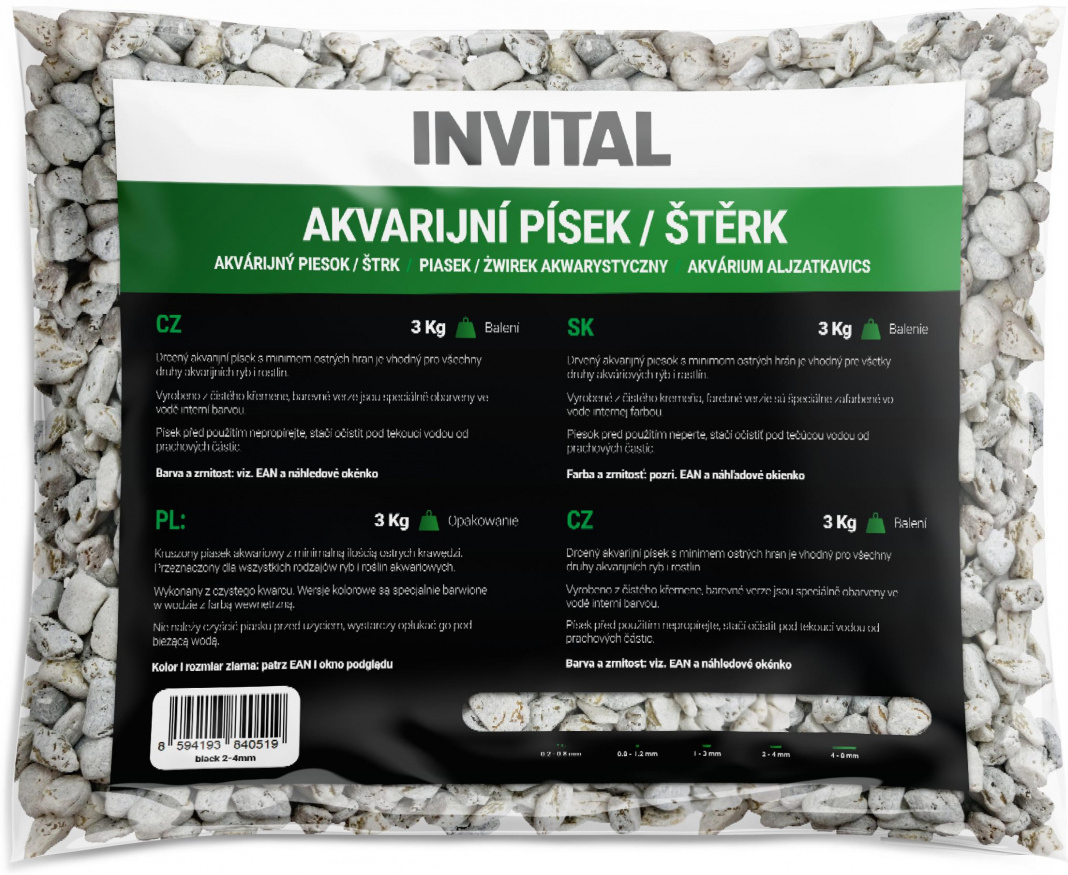 Akvarijní štěrk bílý 4-8 mm 3kg